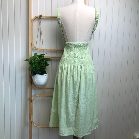 Reverse Green Sleeveless Elastic Waist Midi Dress - Picture 5 of 7